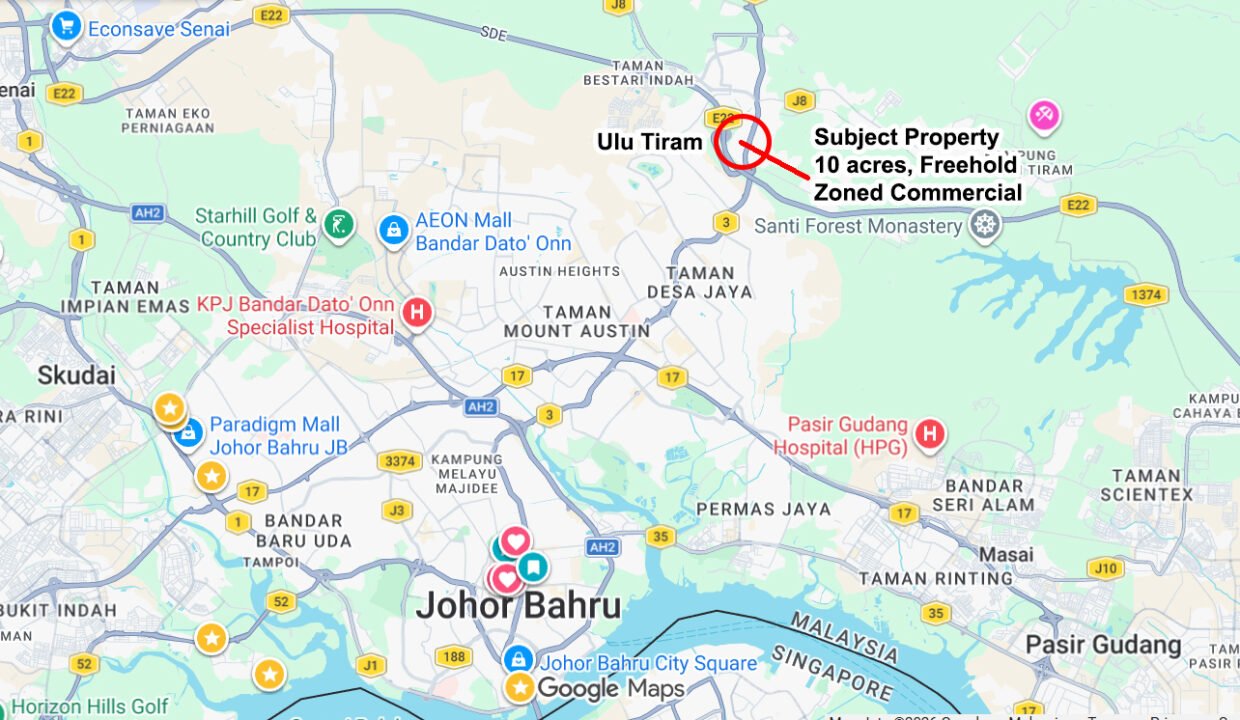 Ulu Tiram 10 acres location-zoned commercial