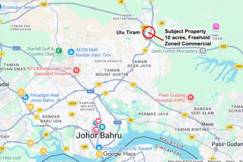 Ulu Tiram 10 acres location-zoned commercial